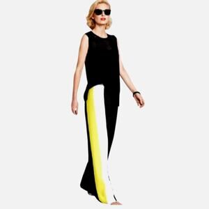 NWT$298 W by Worth Sunflower Colorblock Janis Wide Leg Pants Trousers 0 (2/XS)